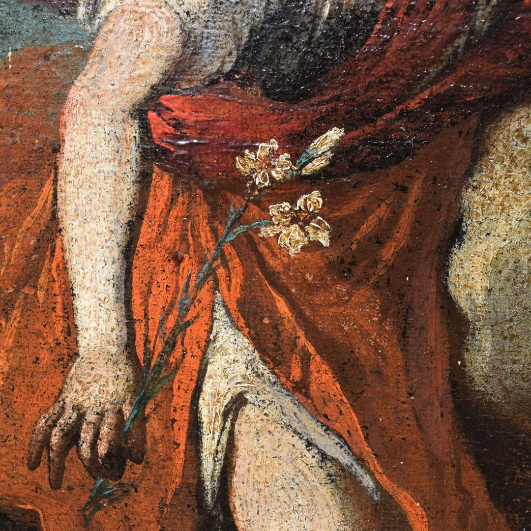 Peinture religieuse lombarde « L'Annonciation », début du XVIIIe siècle-photo-6