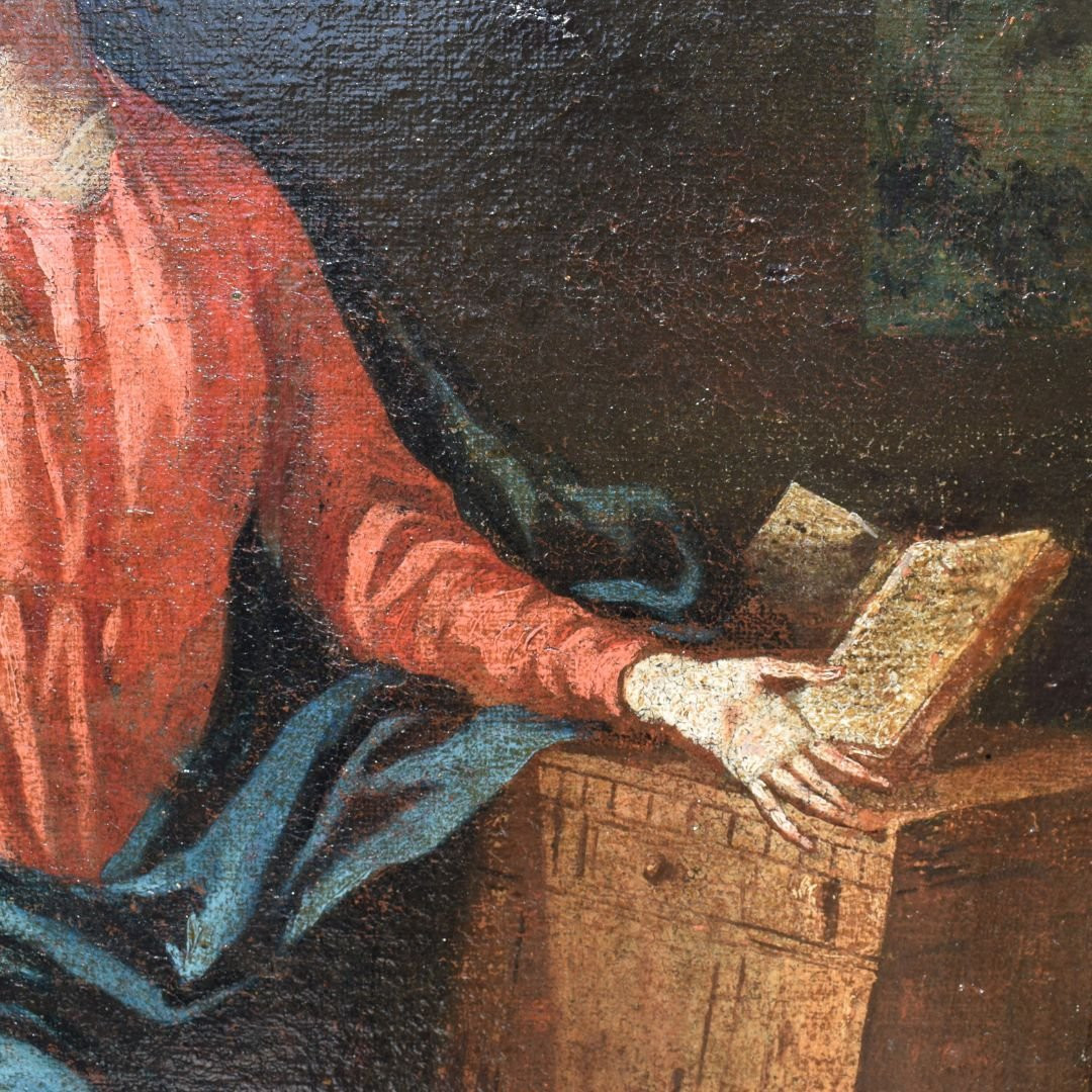 Peinture religieuse lombarde « L'Annonciation », début du XVIIIe siècle-photo-7