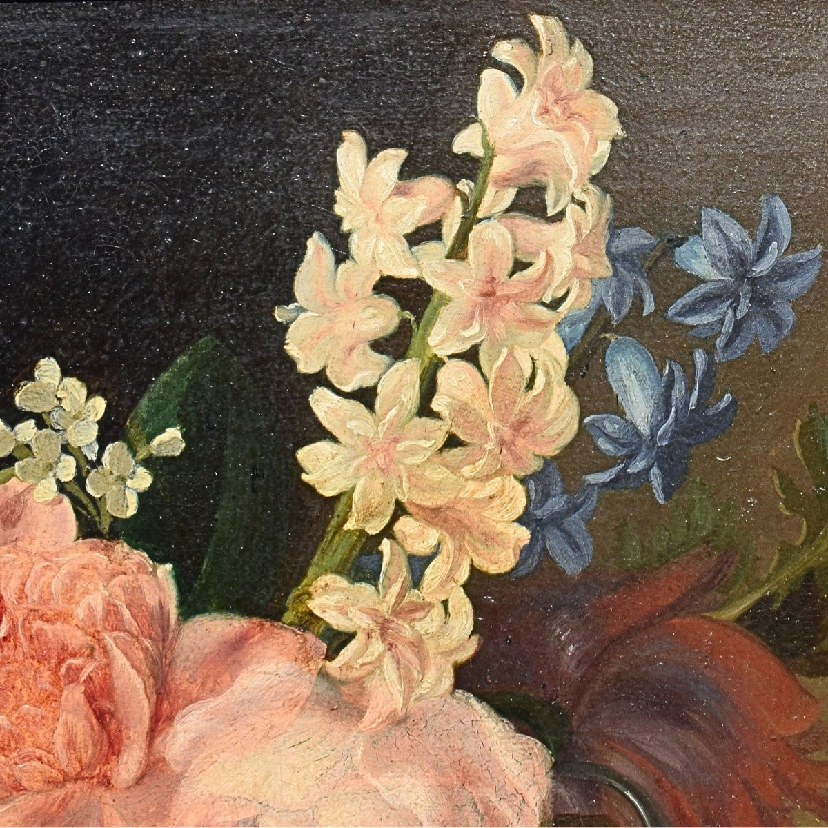 19th-century French Painting: Still Life With A Bouquet Of Flowers, On Canvas-photo-4