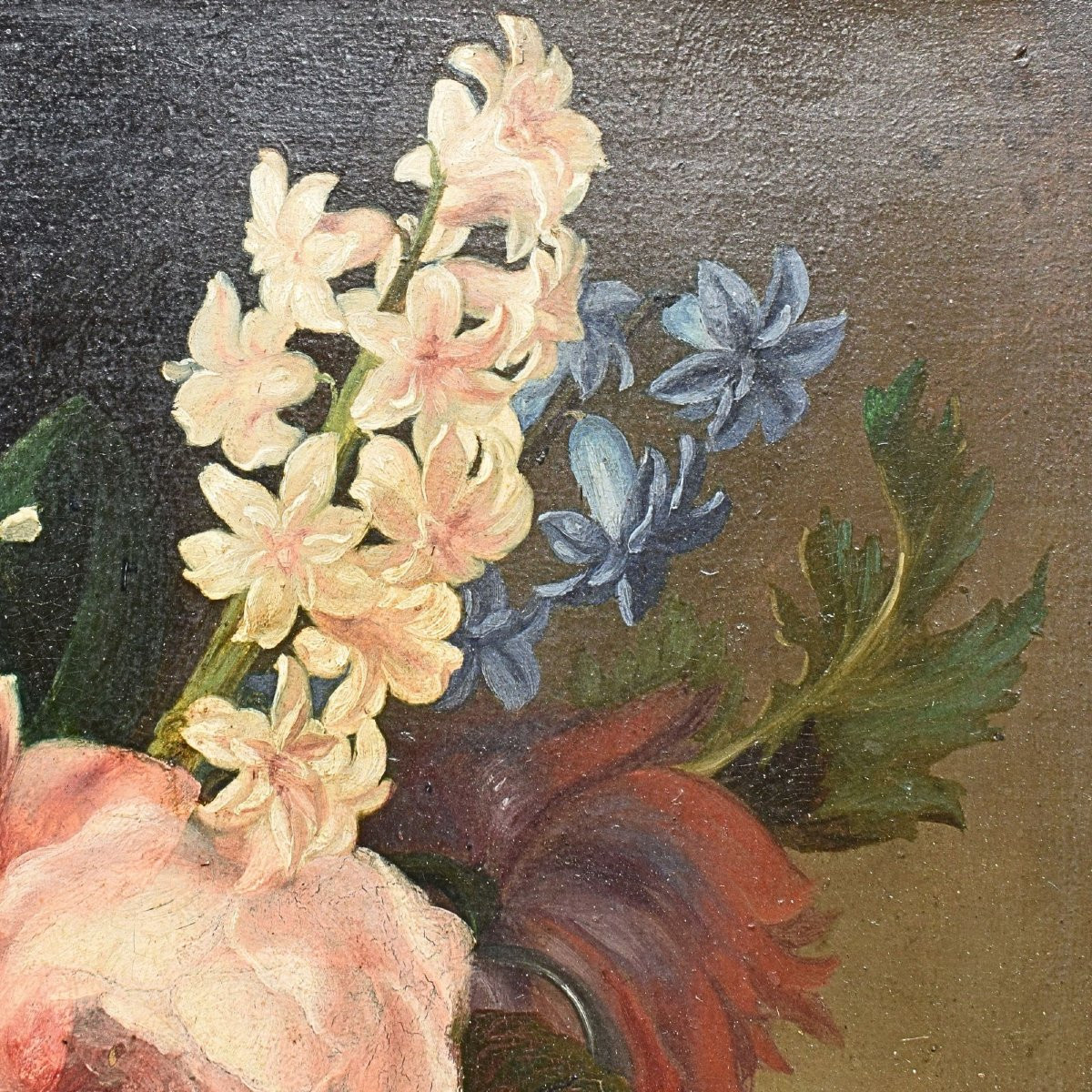 19th-century French Painting: Still Life With A Bouquet Of Flowers, On Canvas-photo-2