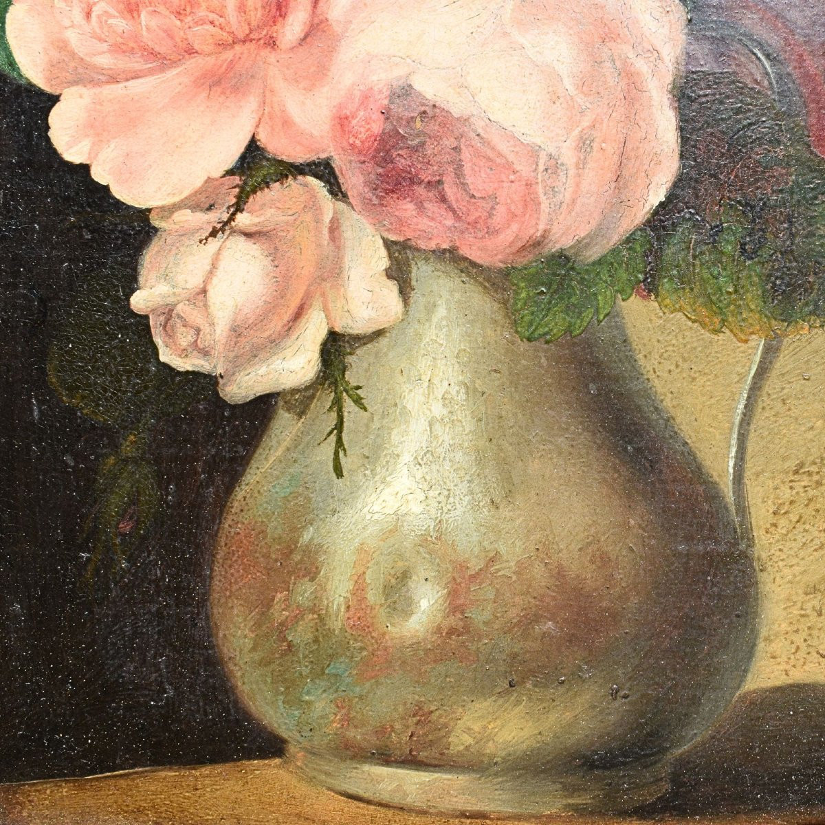 19th-century French Painting: Still Life With A Bouquet Of Flowers, On Canvas-photo-3