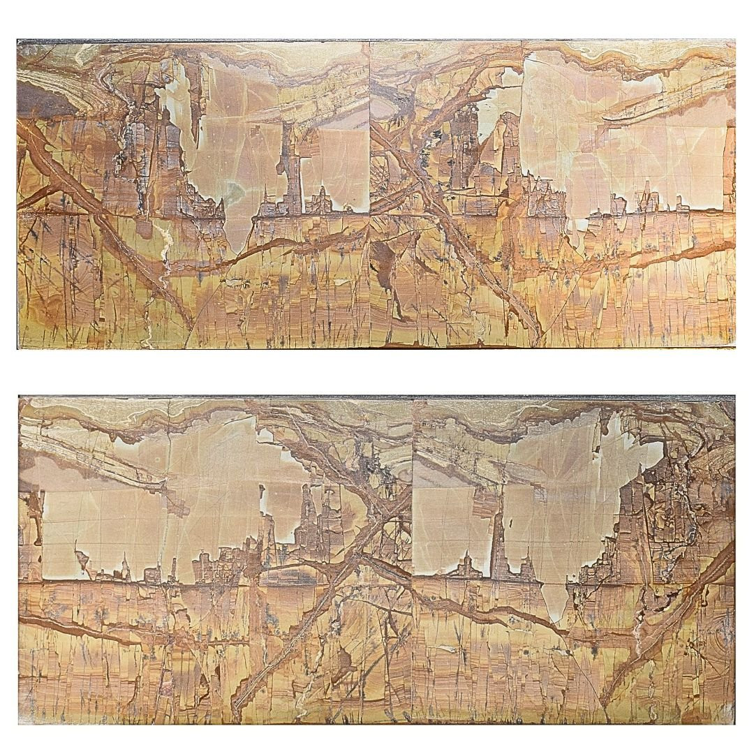 Paire de « pietre paesine » encadrées – Toscane, XVIIIe siècle -photo-2