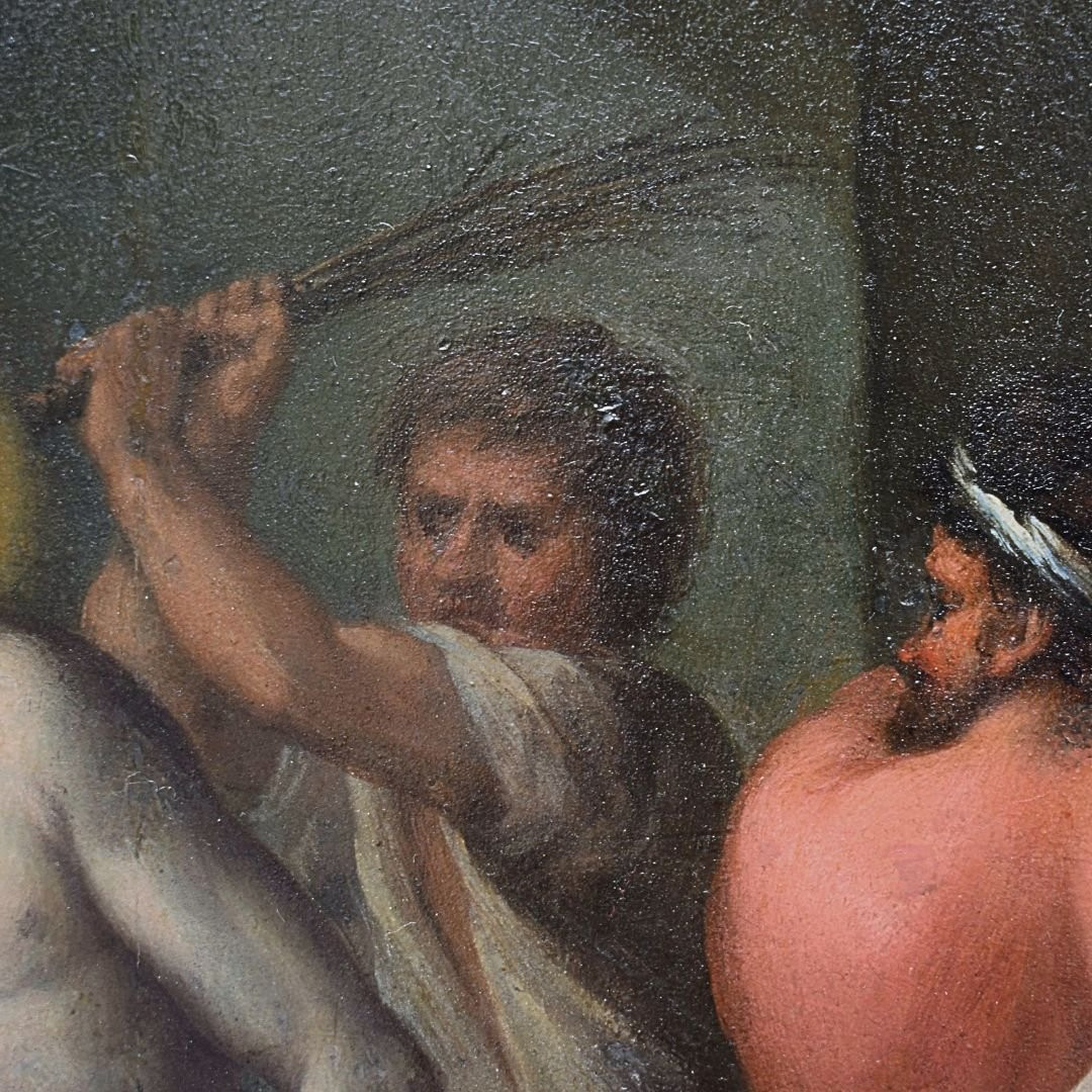 Tableau vénitien, fin du XVIe siècle La flagellation du Christ à la colonne-photo-7