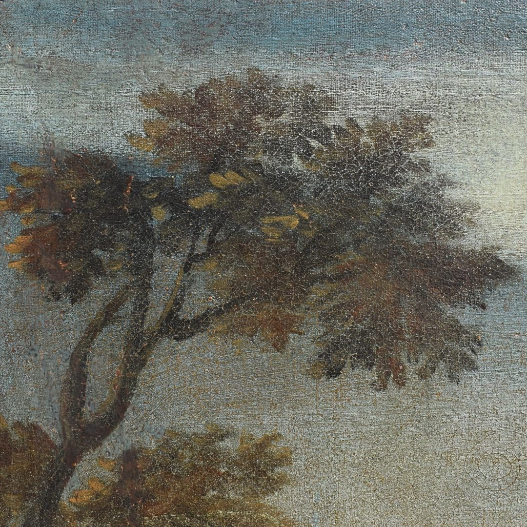 Antique Venetian Landscape Painting With Figures, Oil On Canvas, 18th Century, Venetian School-photo-5