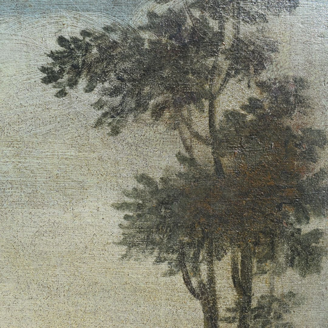 Antique Venetian Landscape Painting With Figures, Oil On Canvas, 18th Century, Venetian School-photo-6