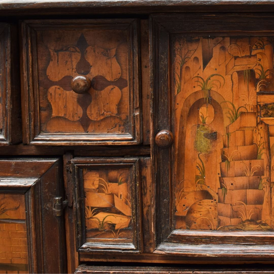 Stipo - Coin Cabinet Decorated With Village Scenes, 16th Century, Piedmont, Northern Italy-photo-3