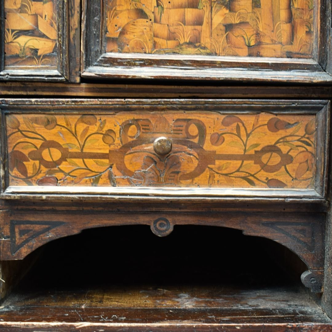 Stipo - Coin Cabinet Decorated With Village Scenes, 16th Century, Piedmont, Northern Italy-photo-7