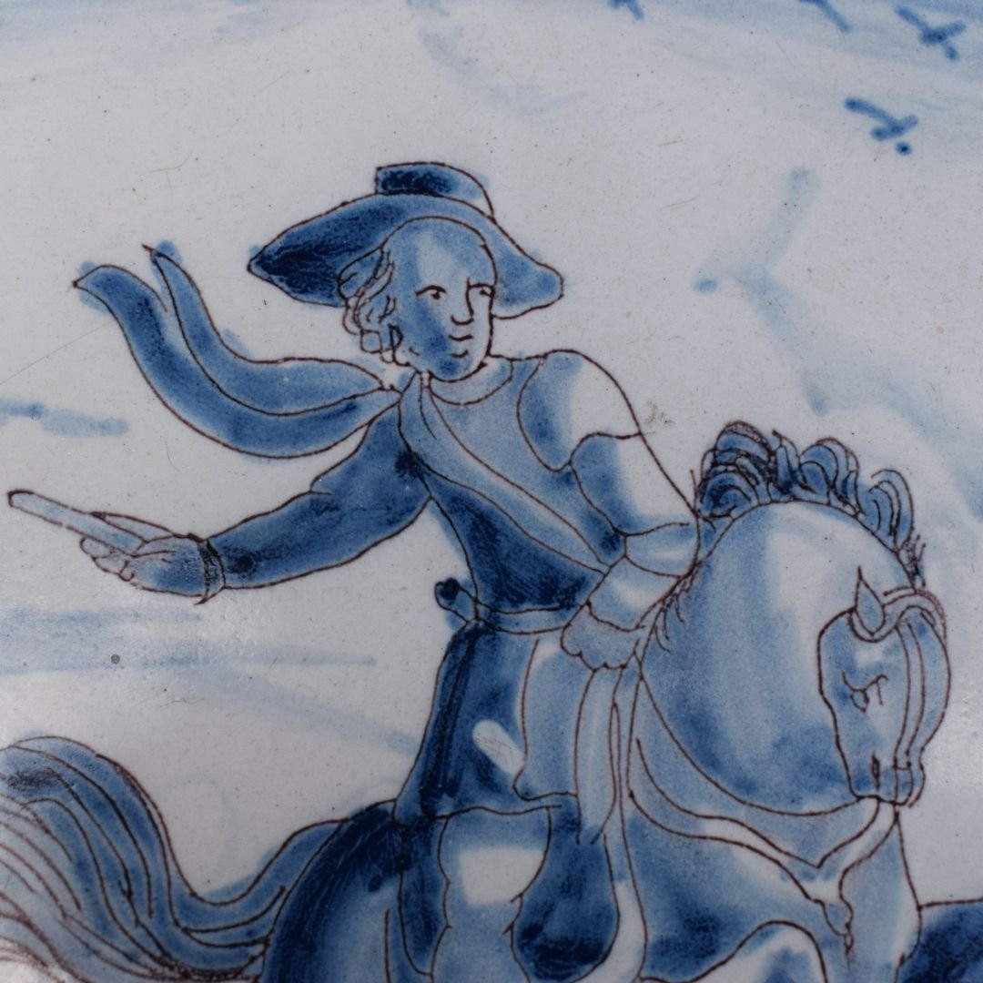 Majolica Backsplash – Knight On Horseback – Liguria, Late 17th Century-photo-4