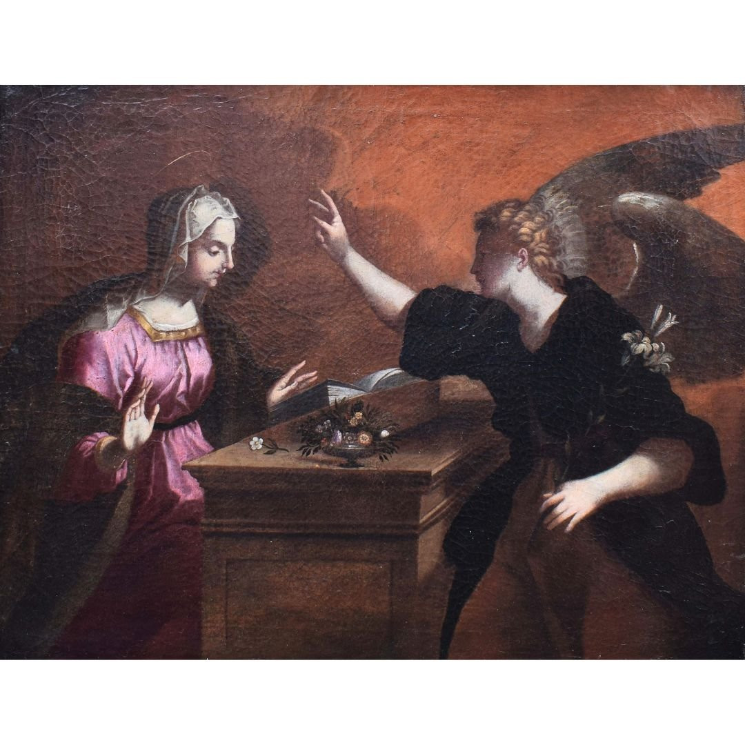 Annonciation – Atelier de Pietro Candido (Peter de Witte) Fin du XVIe – début du XVIIe siècle-photo-2