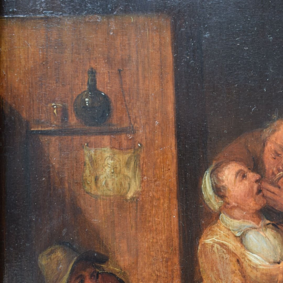Tableau flamand, Le dentiste, début du XVIIIe siècle-photo-2