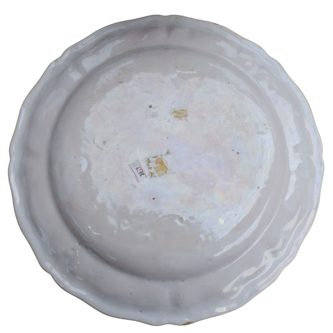 Antique Polychrome Majolica Plate, Made By Antonibon, Bassano-photo-4