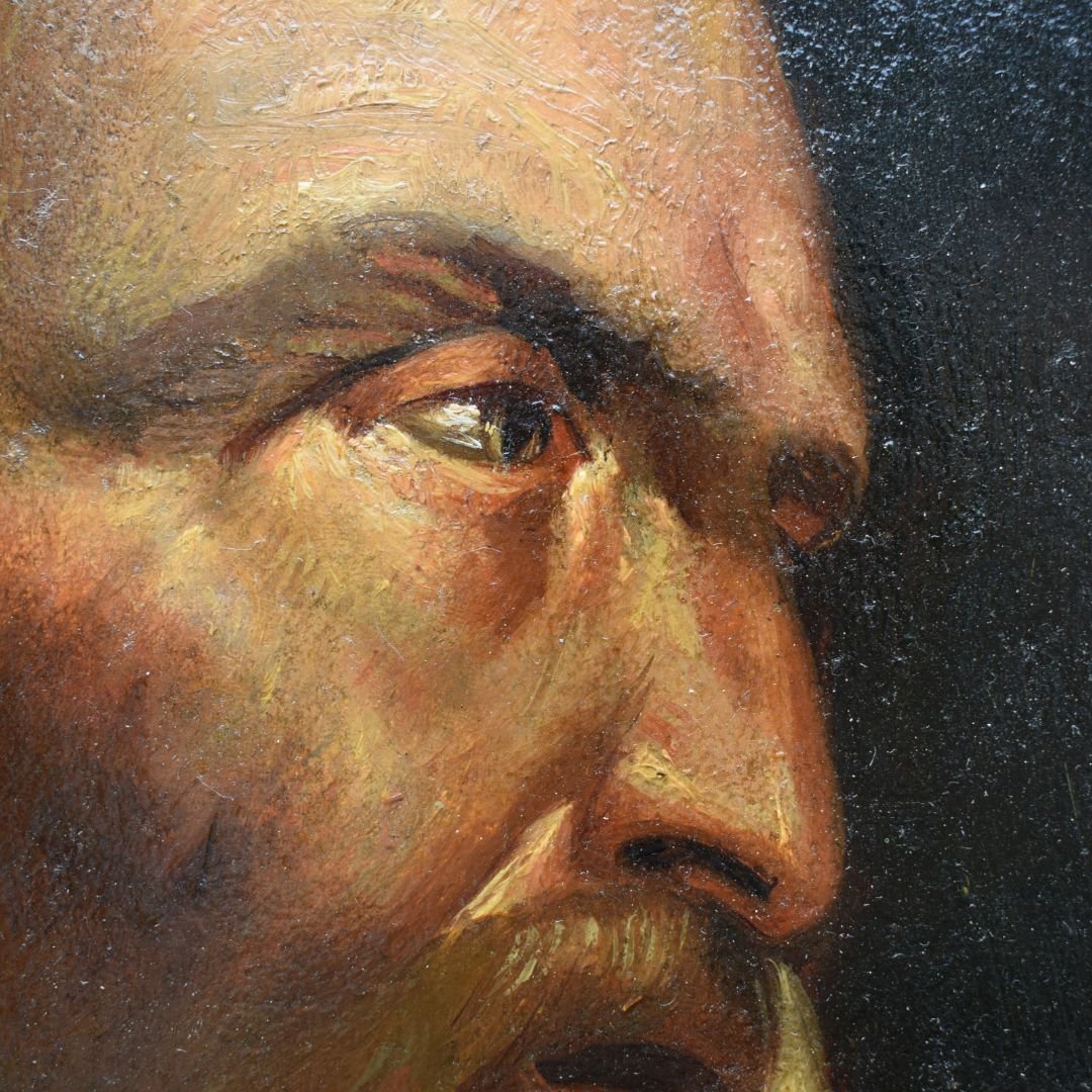 Peinture ancienne représentant saint Jérôme pénitent, XVIIe siècle-photo-4