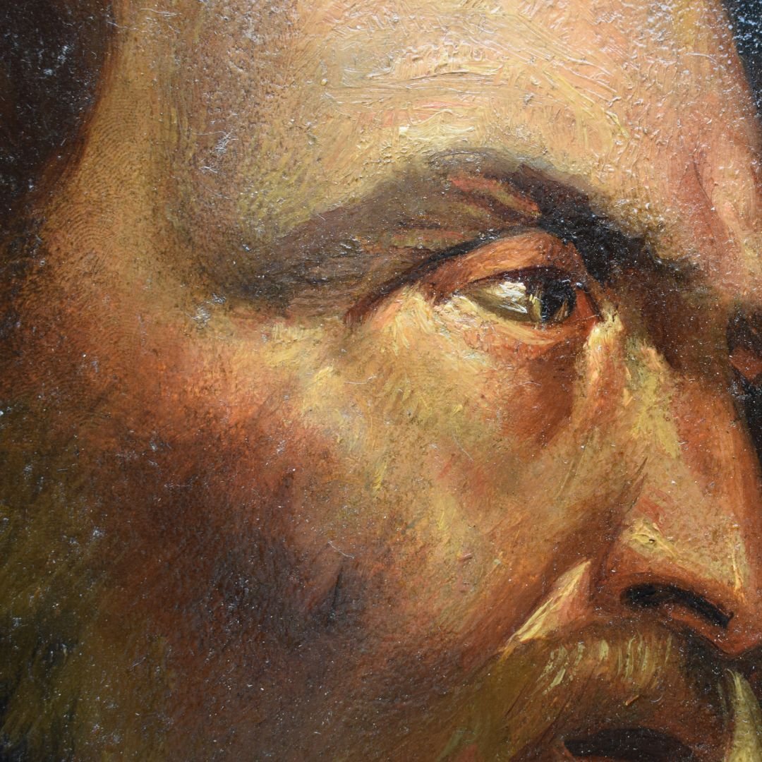 Peinture ancienne représentant saint Jérôme pénitent, XVIIe siècle-photo-1