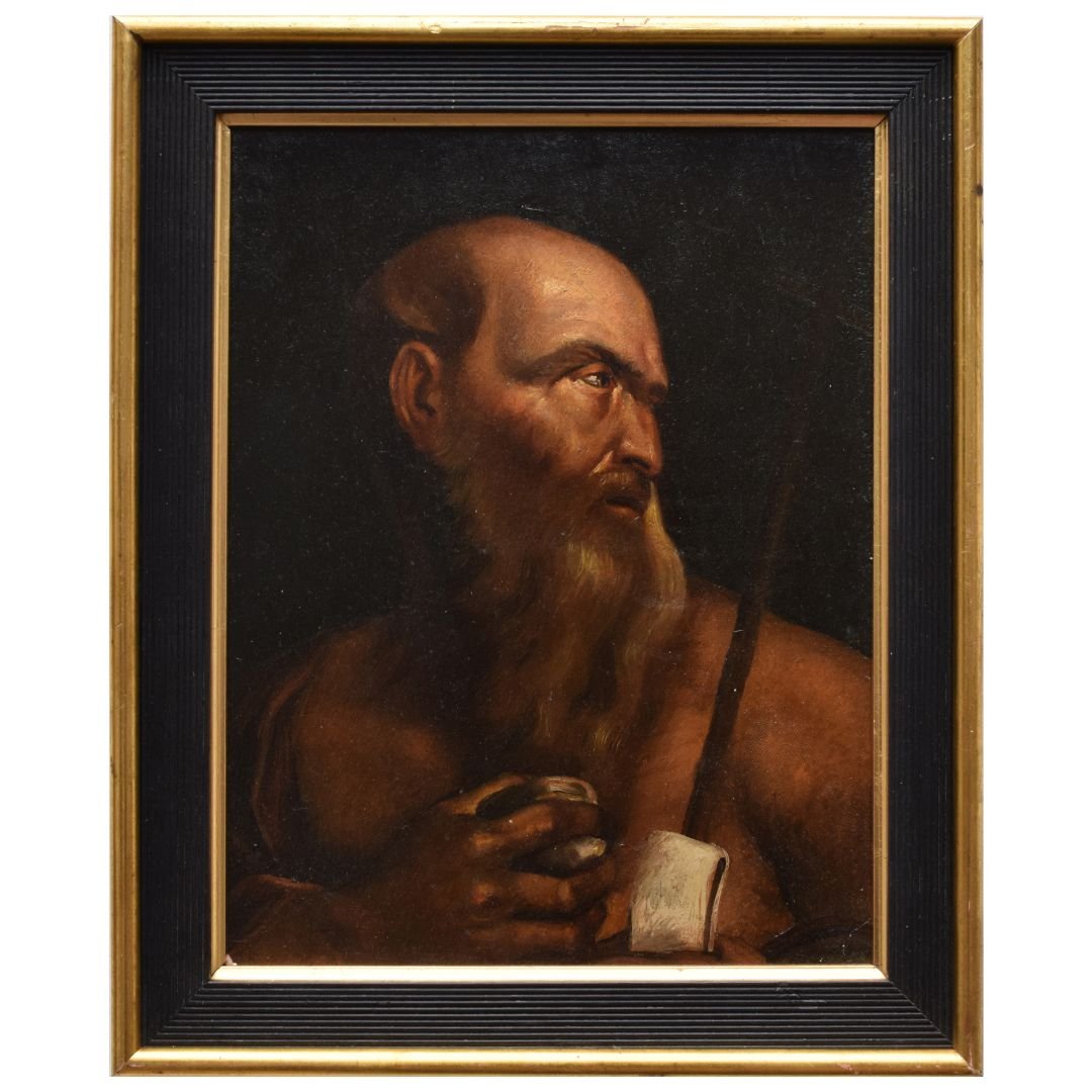 Peinture ancienne représentant saint Jérôme pénitent, XVIIe siècle