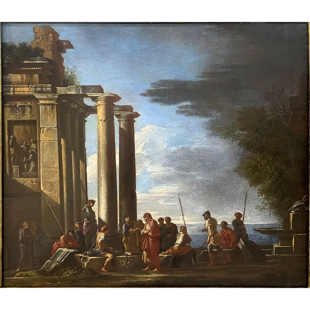 Architectural Capriccio Painting By Giovanni Ghisolfi: -photo-2