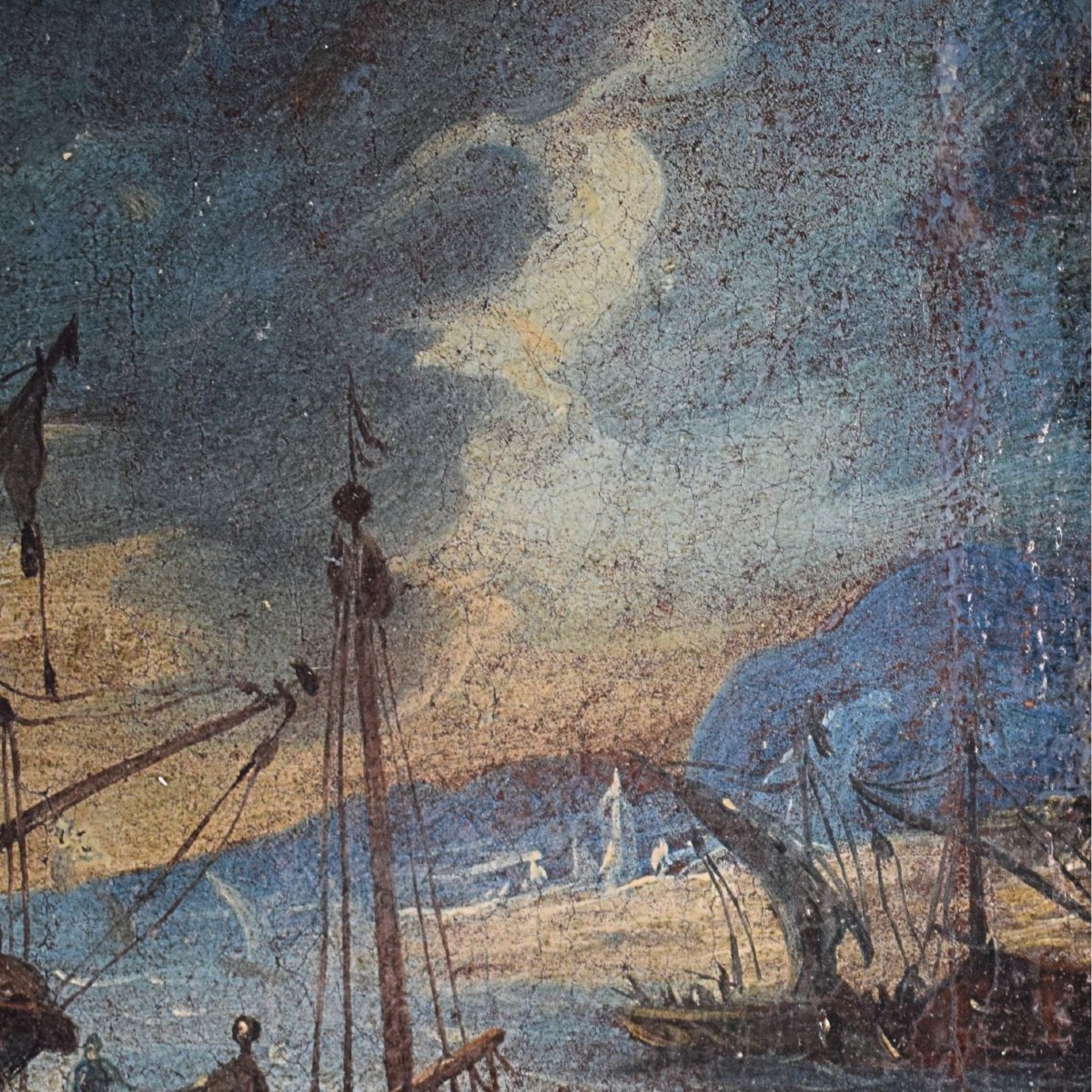 Capriccio vénitien avec des bateaux dans le port, XVIIIe siècle, tableau-photo-1
