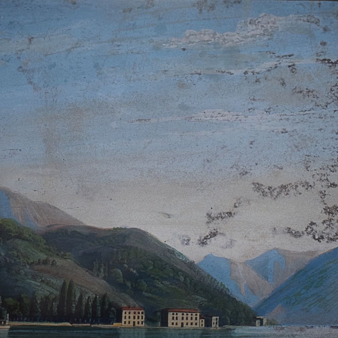 Tempera On Paper Depicting Villa Sommariva (now Villa Carlotta), Lake Como, Second Half-photo-5