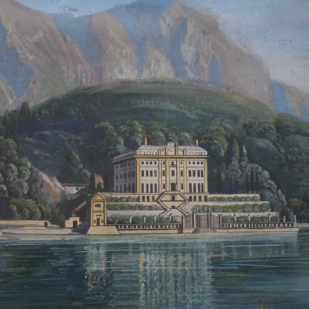 Tempera On Paper Depicting Villa Sommariva (now Villa Carlotta), Lake Como, Second Half-photo-7
