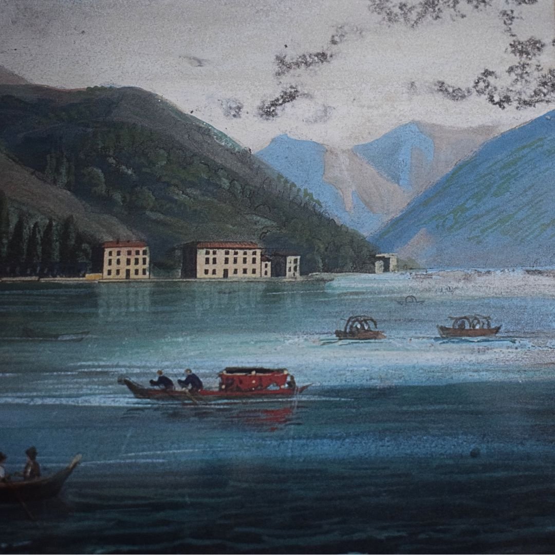 Tempera On Paper Depicting Villa Sommariva (now Villa Carlotta), Lake Como, Second Half-photo-8