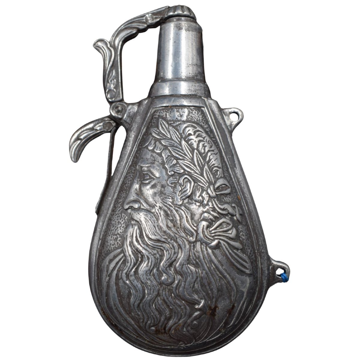 A Flask For Gunpowder Made Of Stamped And Chiseled Iron, Decorated With Mythological Figures-photo-2