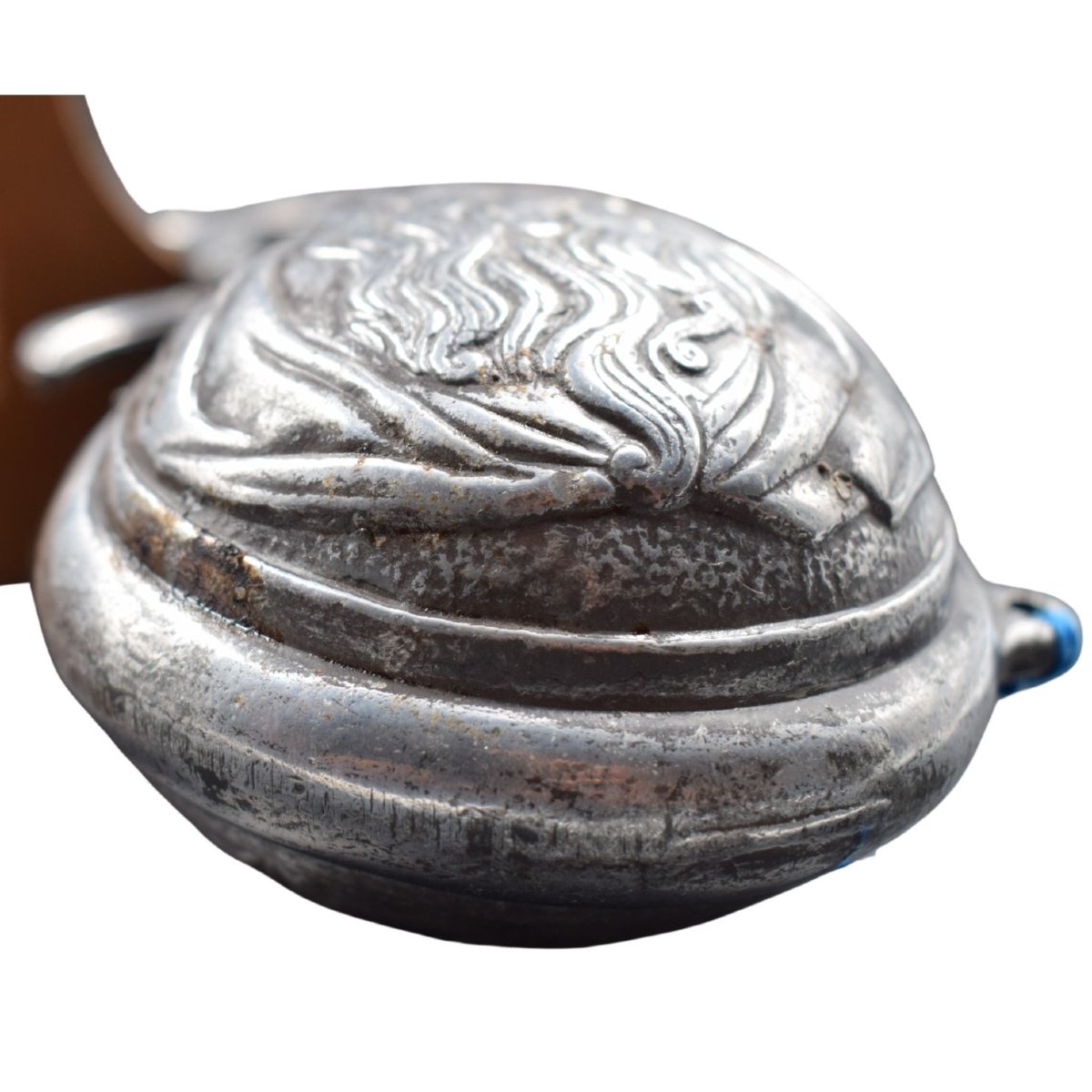 A Flask For Gunpowder Made Of Stamped And Chiseled Iron, Decorated With Mythological Figures-photo-5
