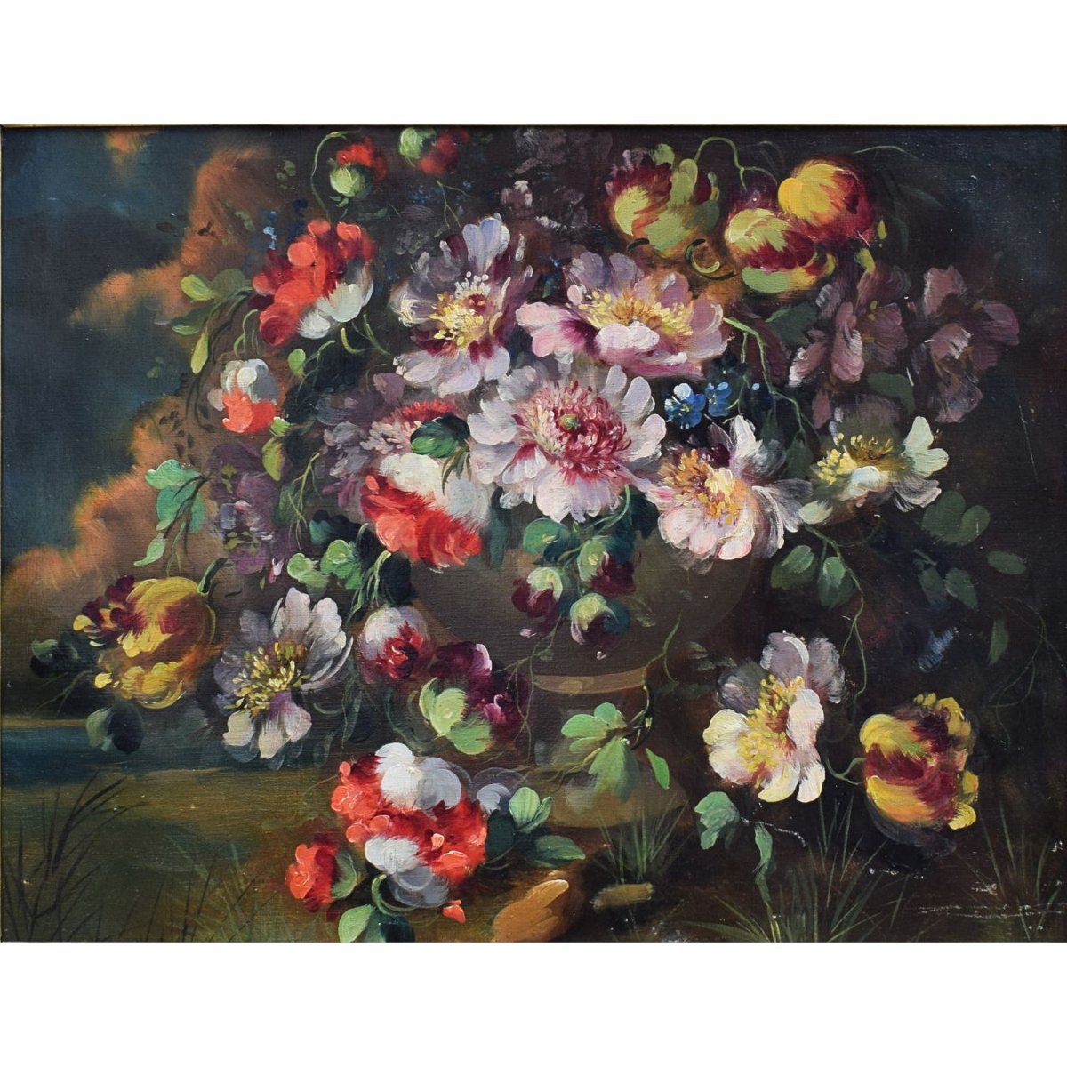 Nature morte avec un vase de fleurs, École piémontaise, XXe siècle-photo-2