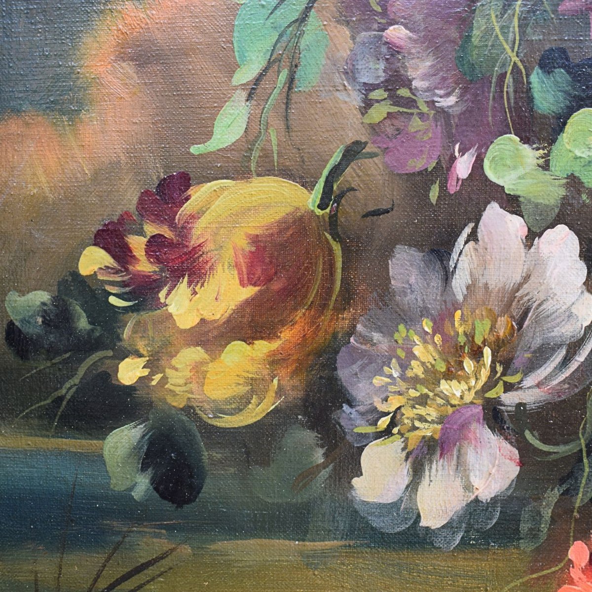 Nature morte avec un vase de fleurs, École piémontaise, XXe siècle-photo-2