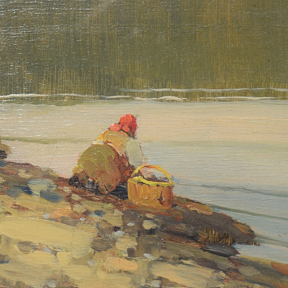 Lakeside View By Mario Moretti Foggia (20th Century) On Wood Panel-photo-4