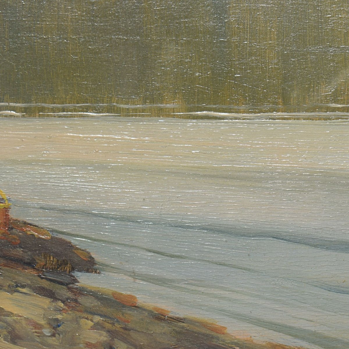 Lakeside View By Mario Moretti Foggia (20th Century) On Wood Panel-photo-4