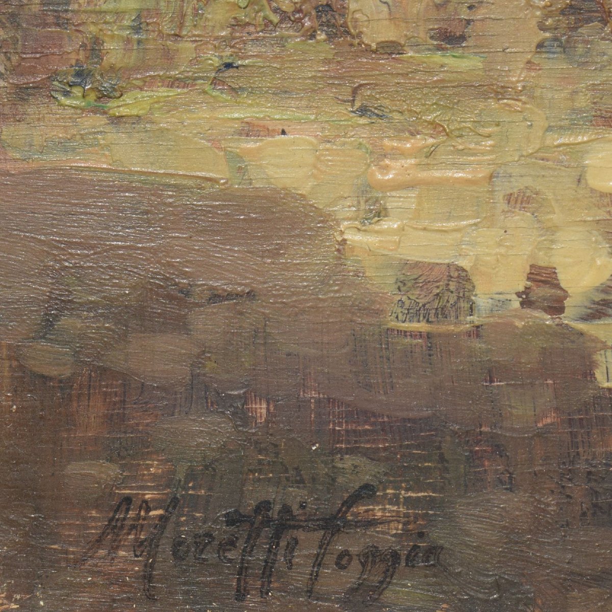 Lakeside View By Mario Moretti Foggia (20th Century) On Wood Panel-photo-6