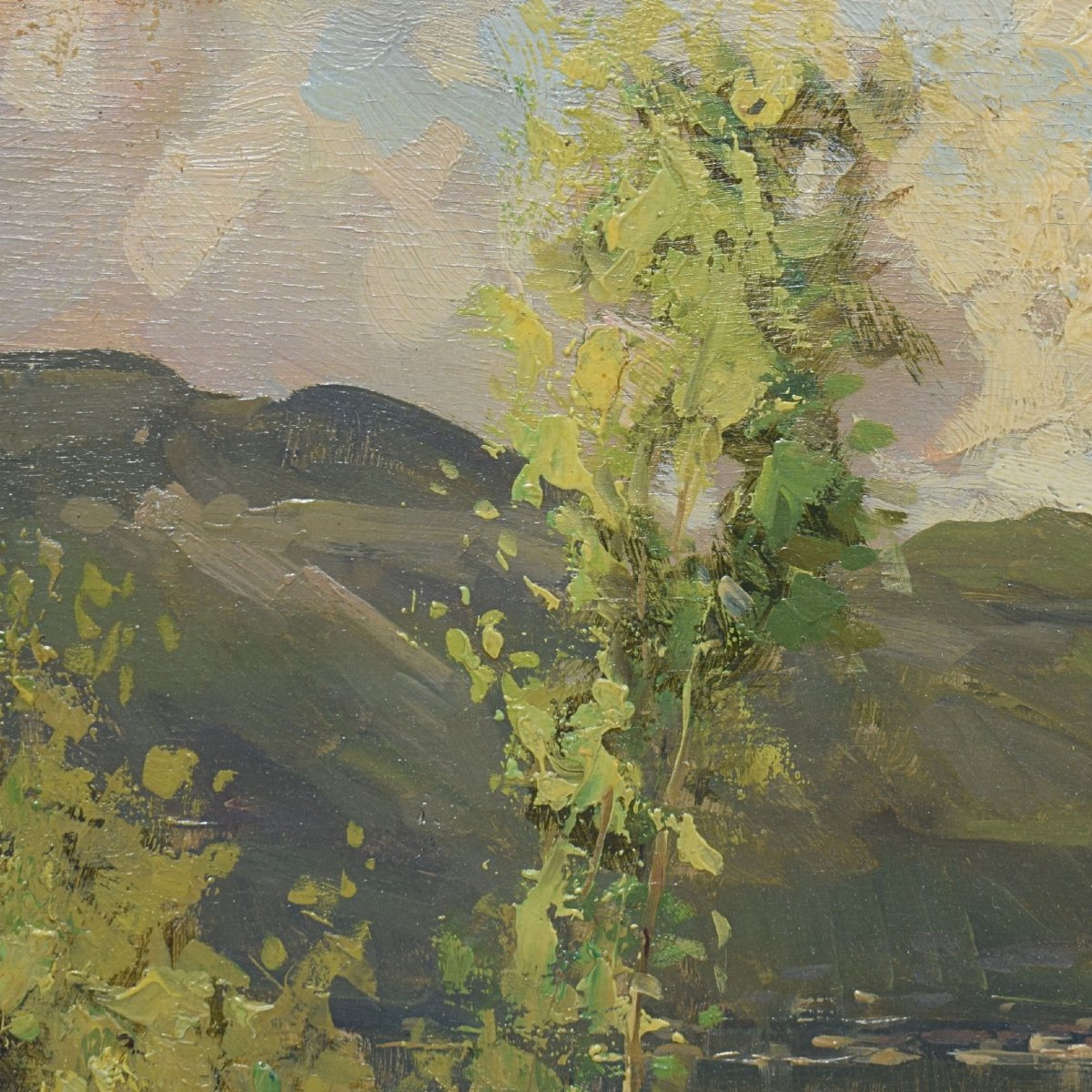 Lakeside View By Mario Moretti Foggia (20th Century) On Wood Panel-photo-8
