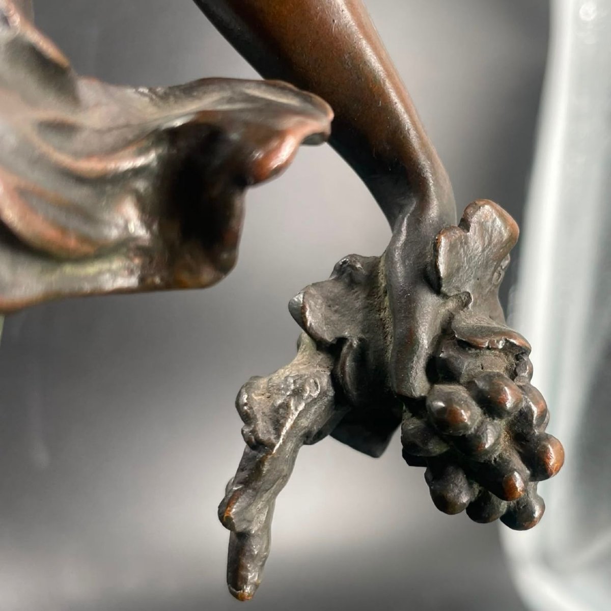 Bacchus With A Panther, Grapes, And A Thyrsus – Italian Bronze, 19th Century-photo-7