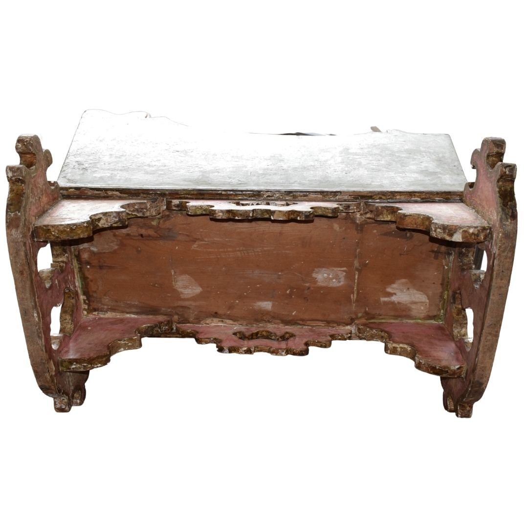  18th-century Venetian Cradle Made Of Polychrome Lacquered Wood-photo-4