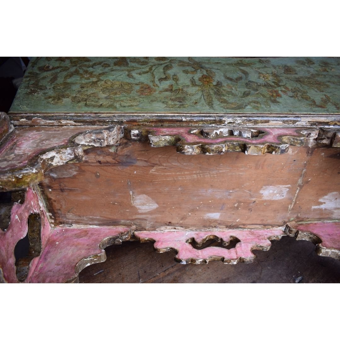  18th-century Venetian Cradle Made Of Polychrome Lacquered Wood-photo-5