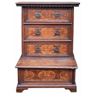 17th-century Venetian Kneeler, Walnut And Inlay
