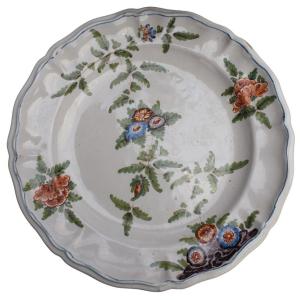 Antique Polychrome Majolica Plate, Made By Antonibon, Bassano