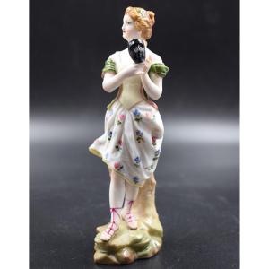 Sculpture en porcelaine de Meissen – Personnage de la Commedia dell'Arte portant un masque