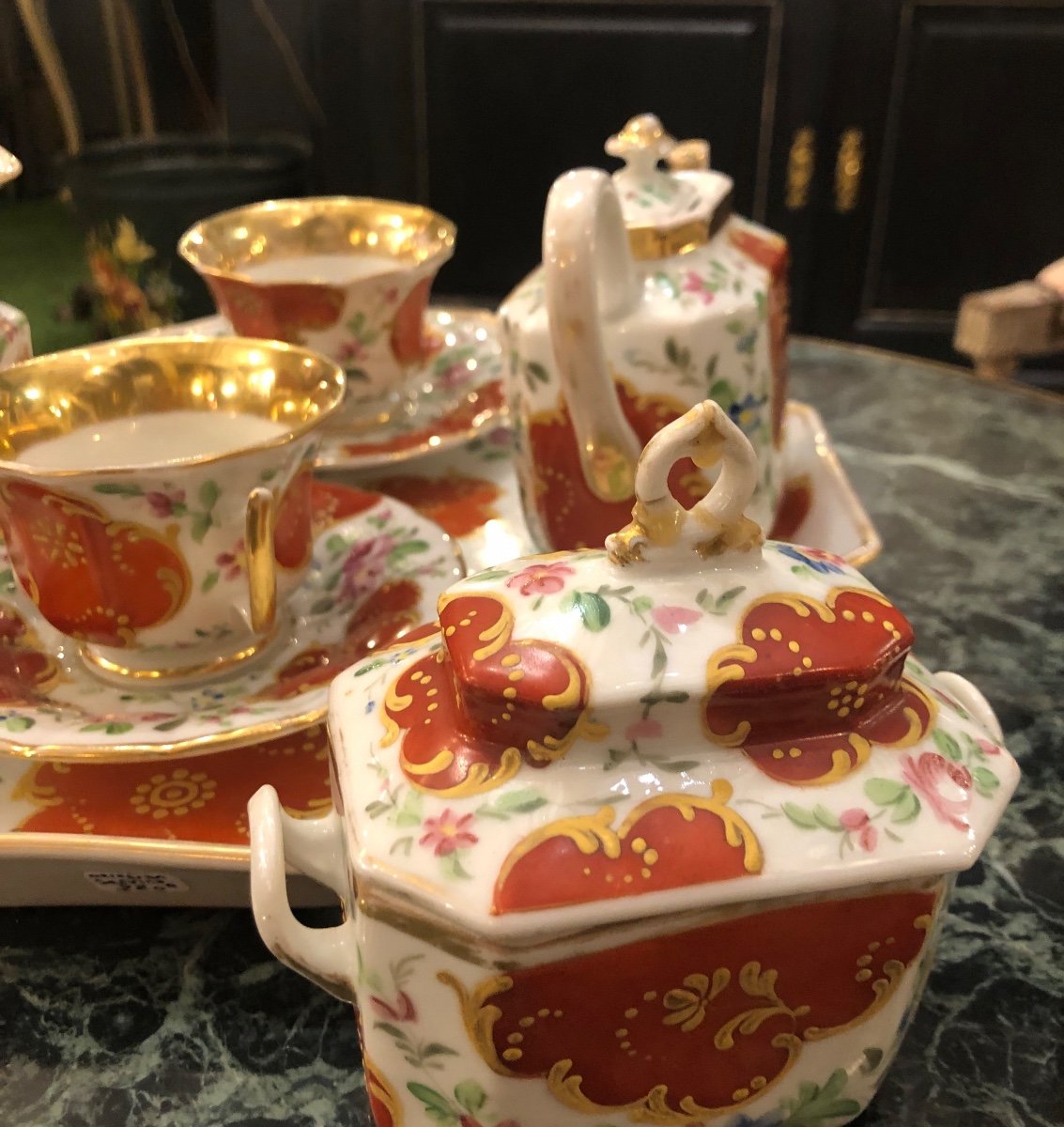 Tête à tête  En Porcelaine de Paris-photo-3