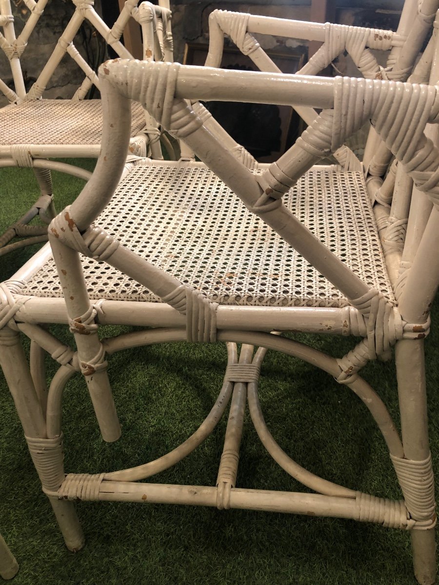 4 Fauteuils Bambou -photo-3