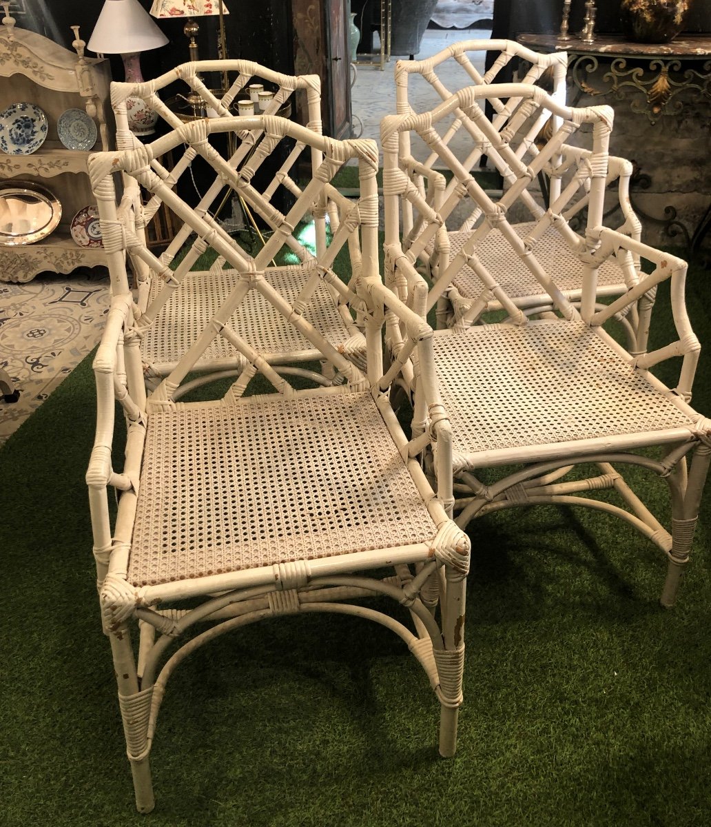 4 Fauteuils Bambou 