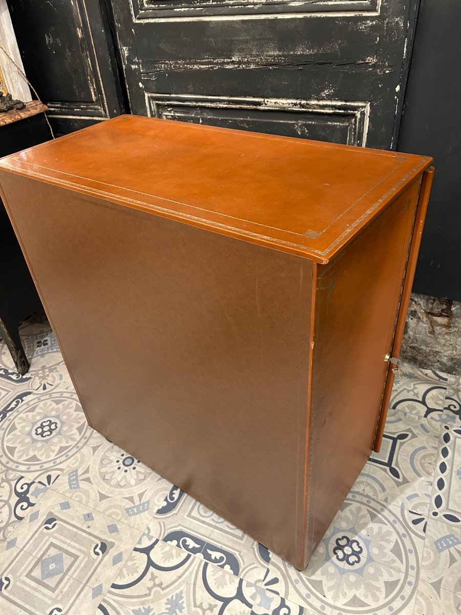 Cartonnier En Cuir Cognac -photo-2