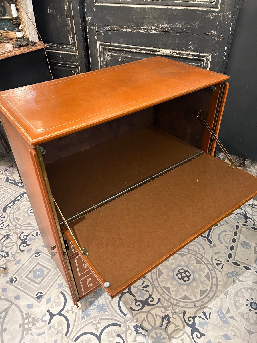 Cartonnier En Cuir Cognac -photo-6