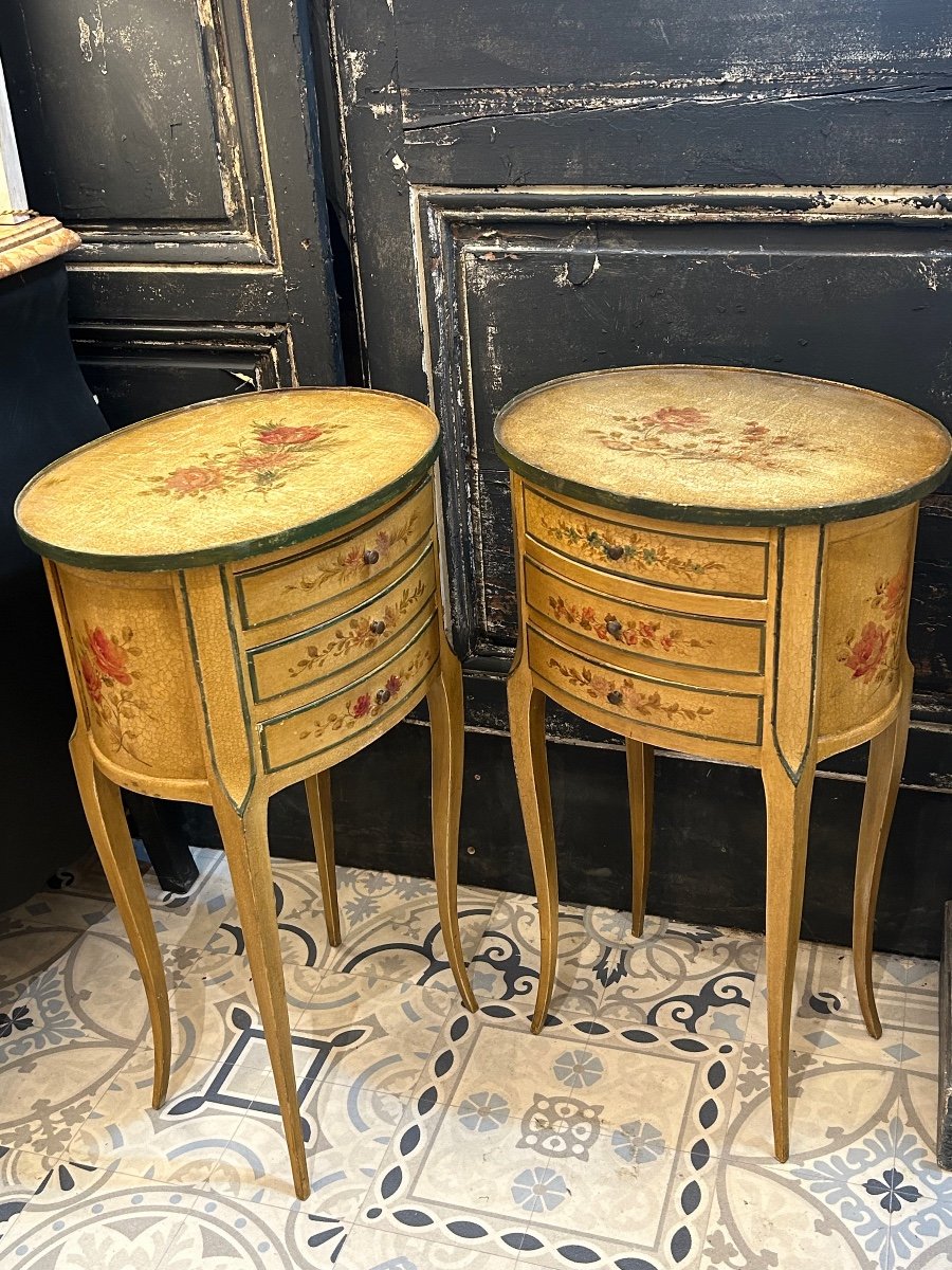 Pair Of Painted Bedside Tables-photo-3