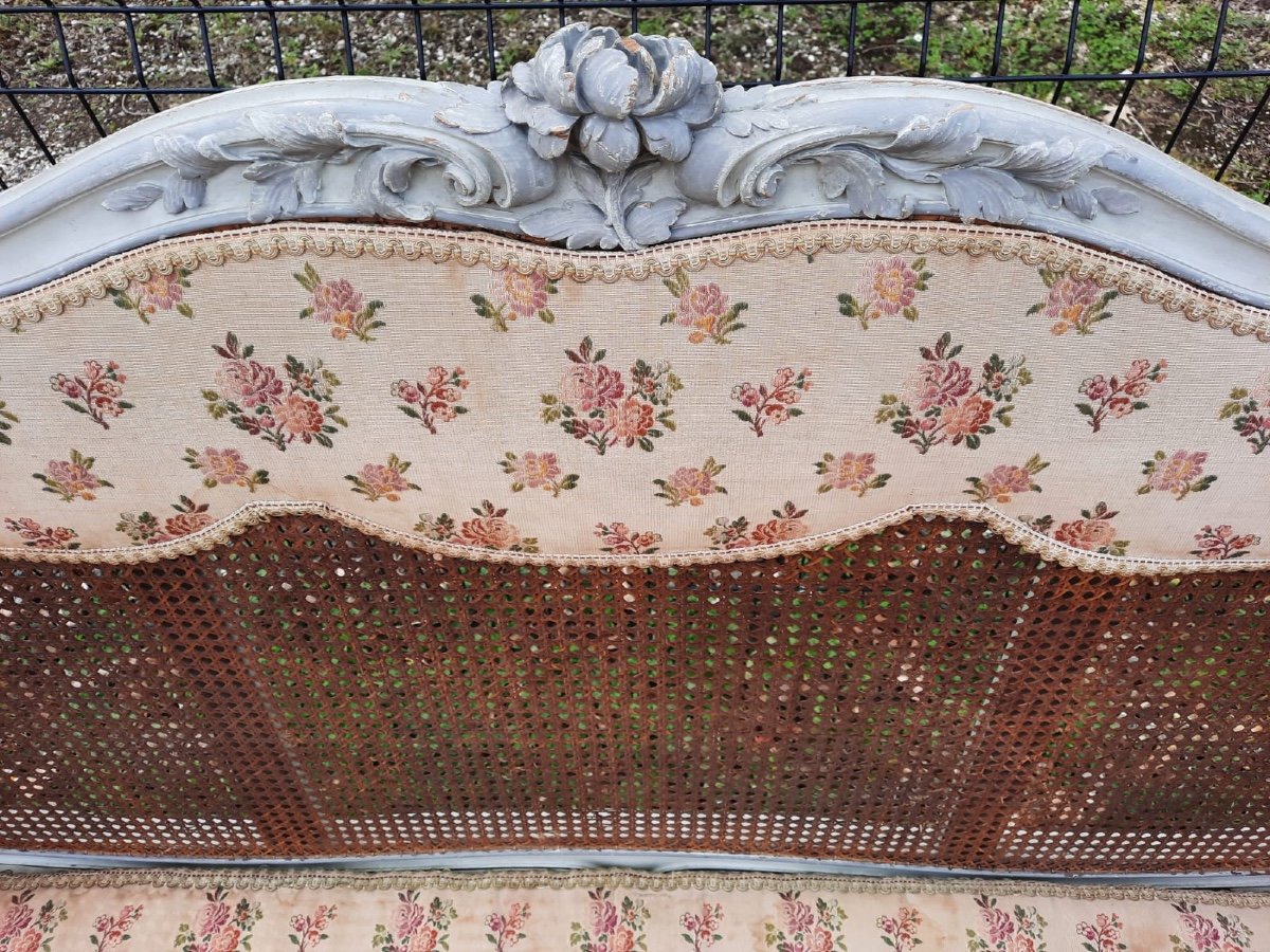 Louis XV Cane Sofa With Ears-photo-2