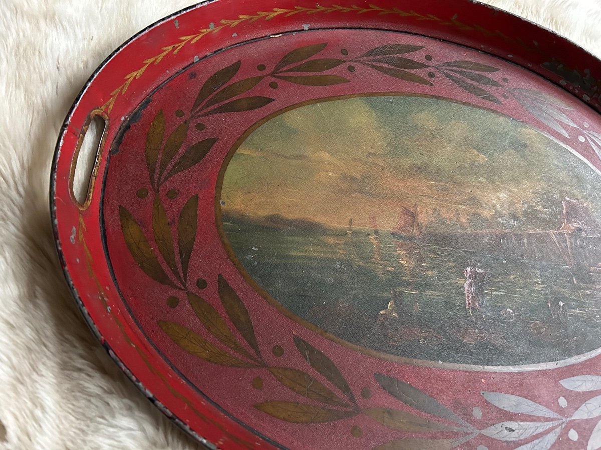 Painted Sheet Tray, 19th Century -photo-2