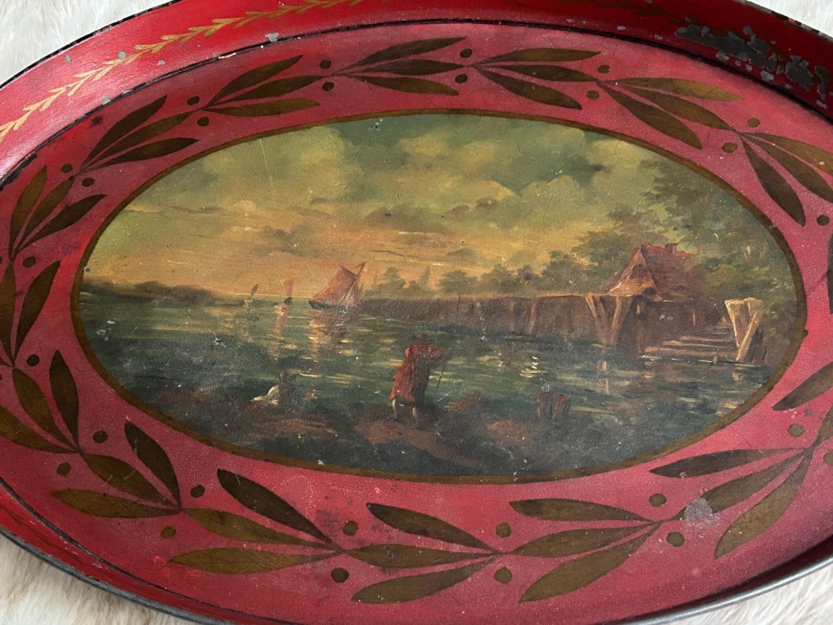 Painted Sheet Tray, 19th Century -photo-3