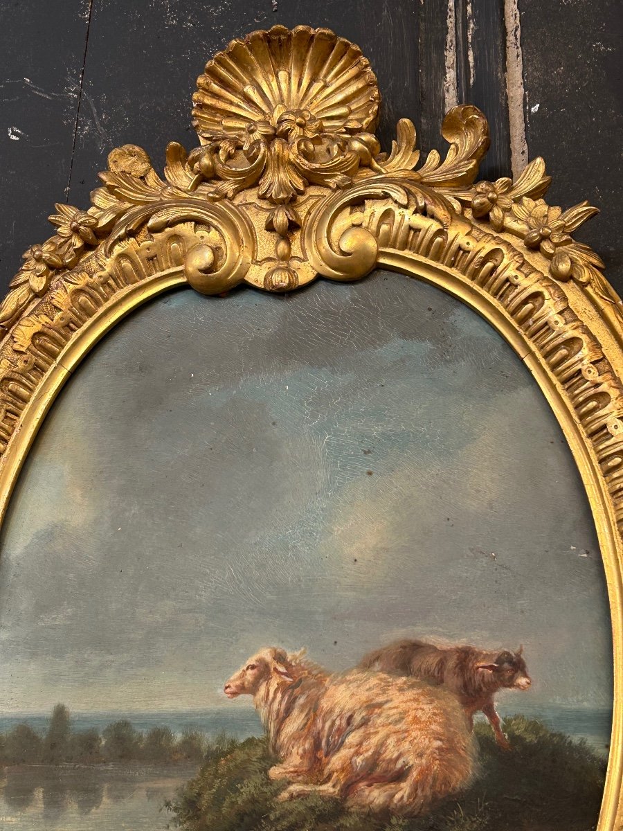 Paire De Tableaux Huile sur Panneaux XIX éme Siècle -photo-1