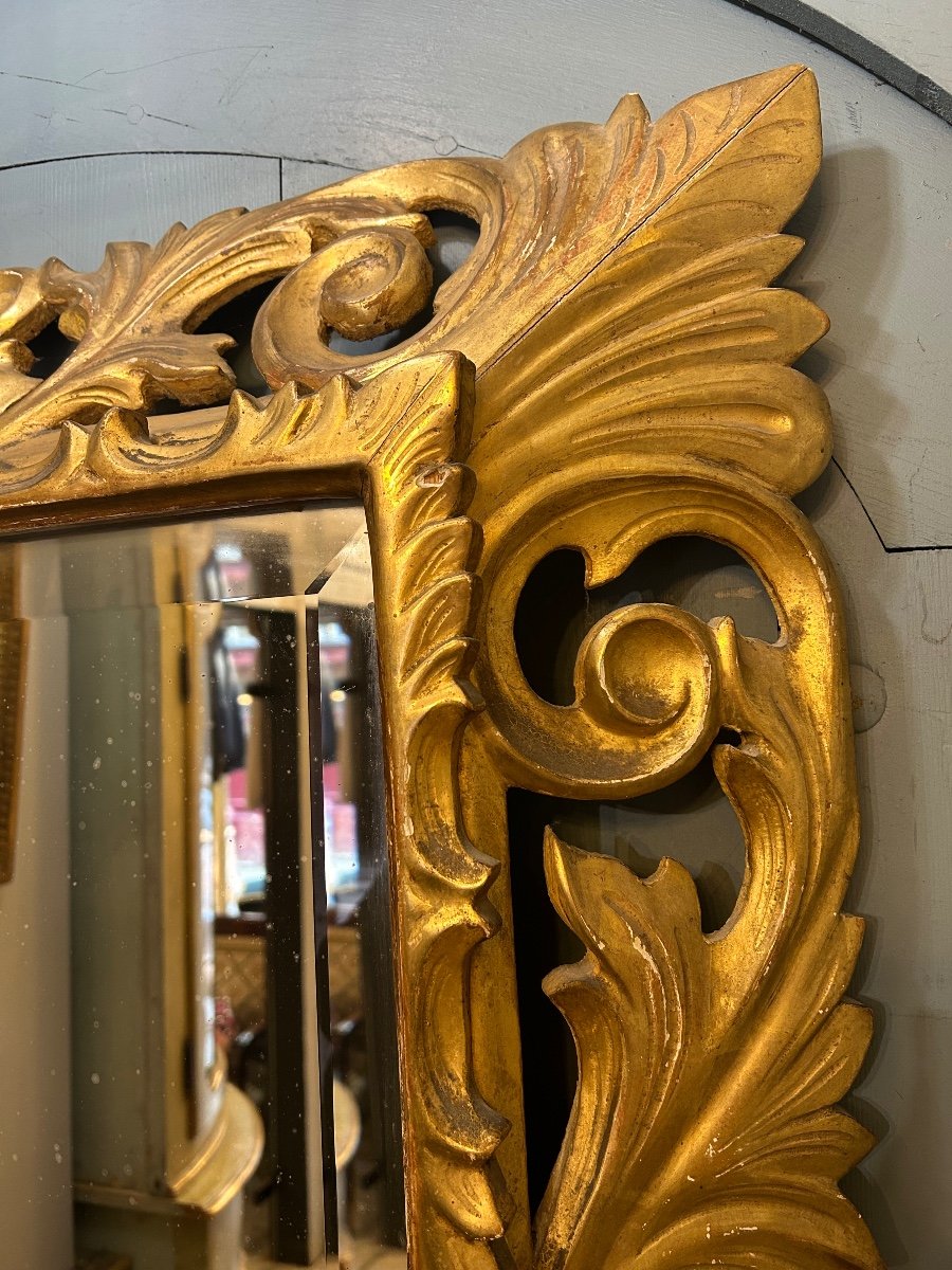 Rectangular Carved Wooden Mirror -photo-2