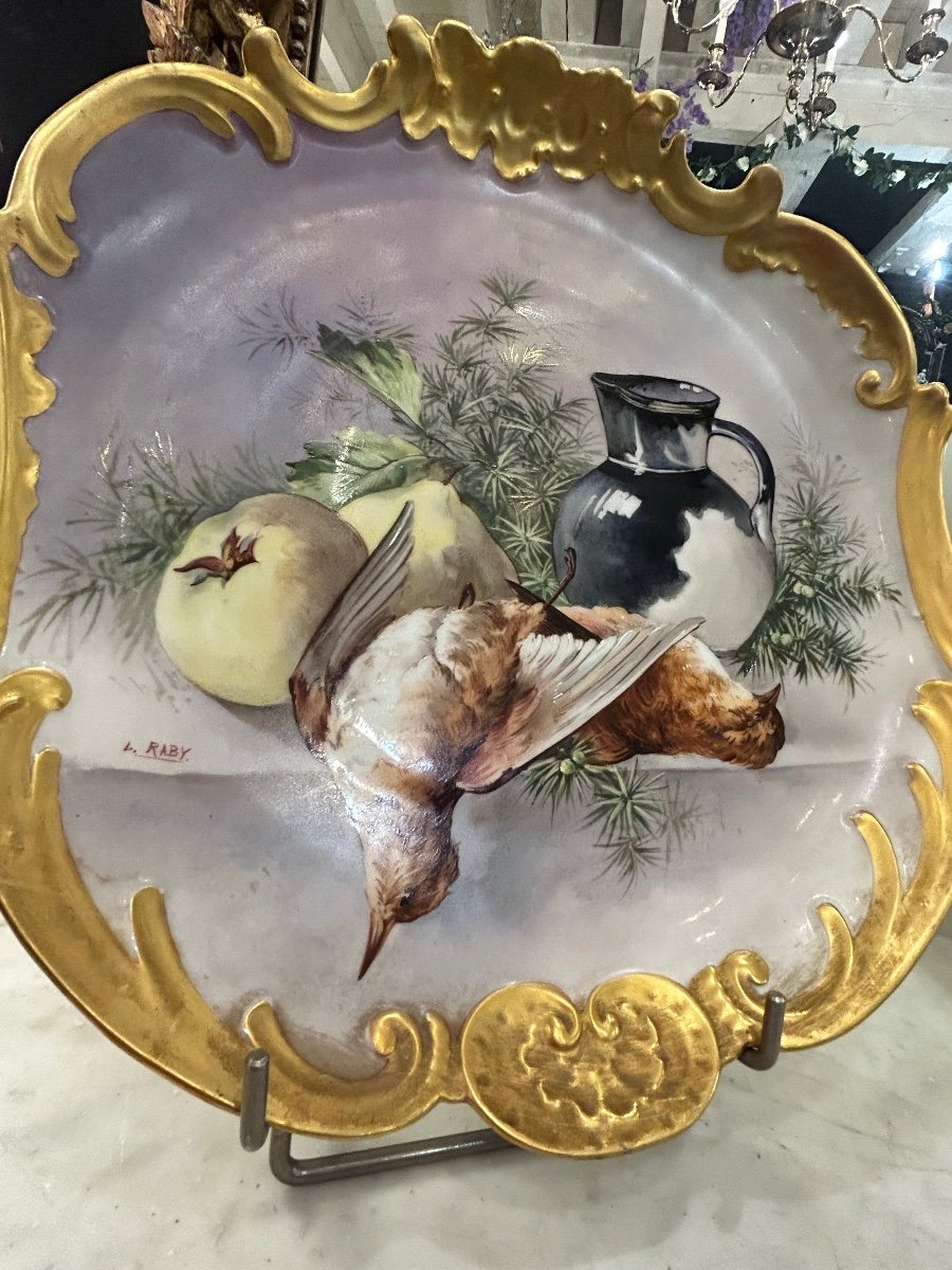 Pair Of Limoges Porcelain Still Life Dishes -photo-6