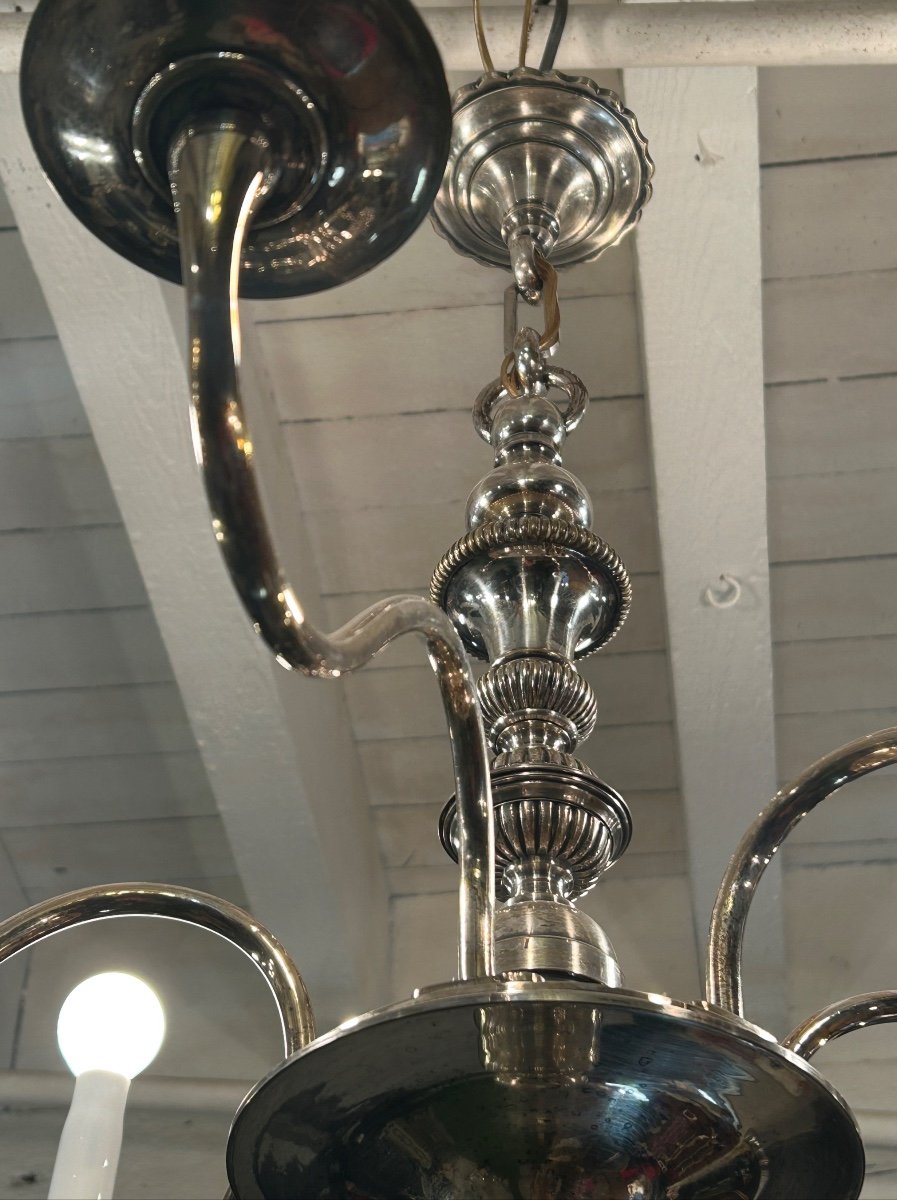 Silver Metal Chandelier -photo-3